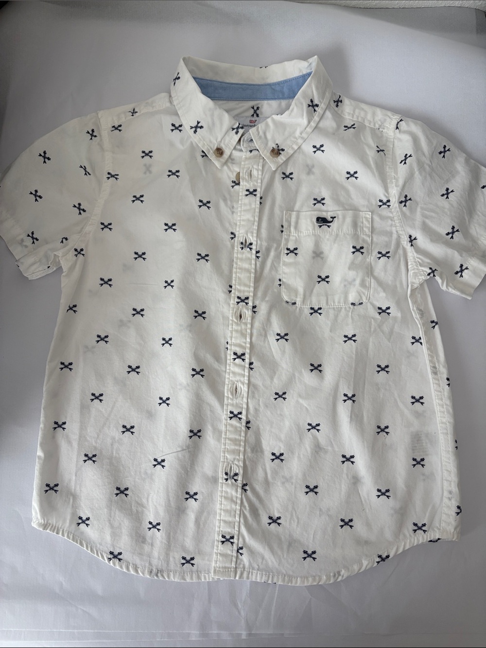 Kids size 5 Vineyard Vines White Short Sleeve Button-Down shirt